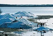 Hills of ice in April.