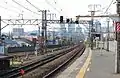 The view looking north from platform 1 in April 2011