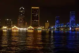 At night from across the St. Johns River