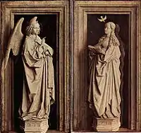 The Annunciation Diptych by Jan van Eyck, detail (c. 1433–1435)