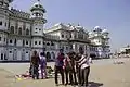 Locals celebrating Holi on the premise of Janaki Mandir, Janakpur, Nepal (2015)