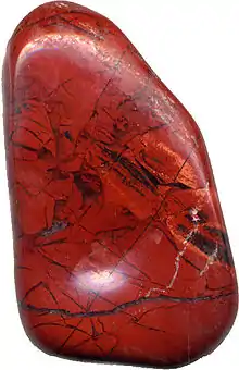 Brecciated red jasper tumbled smooth, 1 in (2.5 cm)