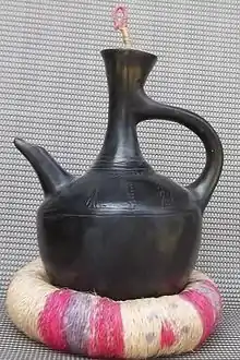 Jebena. A Jebena is the coffee pitcher used in Ethiopia and Eritrea and is a piece of pottery.