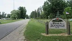 Welcome sign along S. La Chance Road