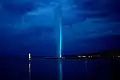 Jet d'Eau with blue light