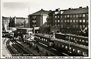 The station in 1935. To the left a train can be seen on the track to Engelbrektsplan which existed at the time