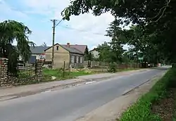 Houses by the roadside of Kaźmierów