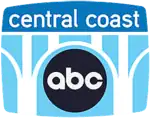 Inside a television screen shape, a stylized bridge in white. The part above the bridge is royal blue and contains the words "central coast" in white in a sans serif. The part beneath the bridge is sky blue in color. The middle arch of the bridge is semicircular, and nestled under it is the ABC network logo, a black disk with the letters a b c in round-bodied lowercase.