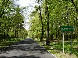 Road sign in Kaczkowo