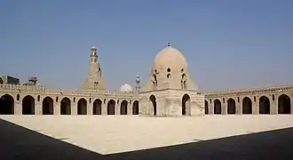 Mosque of Ibn Tulun (876–9) in Cairo is an example of Abbasid architecture built by the autonomous Abbasid governor Ahmad ibn Tulun