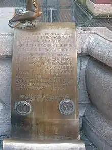 A Bronze replica of the Peace of Constance in Konstanz. Illustrating the comunes of the Lombard League in 1183.