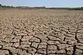 Dry, clay-filled Nile mud, in an area near Karima, Sudan which is flooded annually.