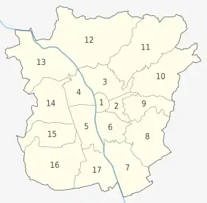 The 17 districts of Graz