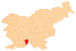 The location of the Municipality of Loška Dolina