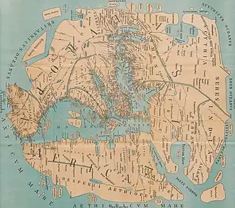 Image 38Reconstruction of Pomponius Mela's world map. (from History of cartography)