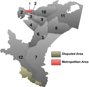 Location of Kashgar (red) within Kashgar Prefecture