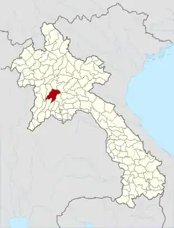 Location of Kasy district in Laos