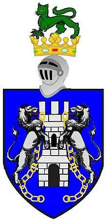 The coat of arms of the O Kelly of Ui Maine,