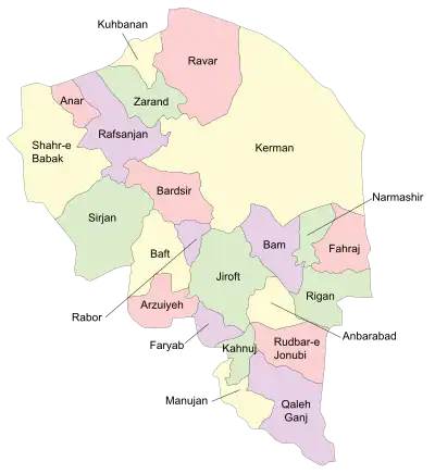 Counties of Kerman Province