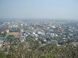 Picture taken from atop Khao Wang, looking down on the town of Phetchaburi