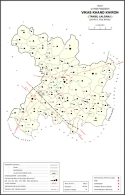 Map showing Tikwamau (#584) in Khiron CD block