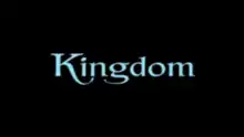 The word "Kingdom" written in blue in a stylised font, against a black background.