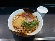 Kishimen noodle soup