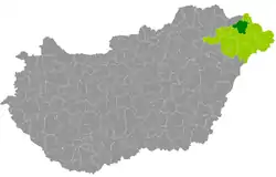 Kisvárda District within Hungary and Szabolcs-Szatmár-Bereg County.