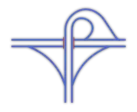 Trumpet interchange: a motorway "T" junction, used where the interchange represents the terminus of one of the two roads; also common on toll roads as it requires only one tollbooth