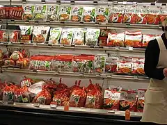 Displayed manufactured kimchi