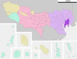 Location of Kōtō in Tokyo