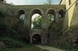 Bridge in Český Krumlov, Czech Republic (2004)