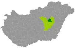 Kunhegyes District within Hungary and Jász-Nagykun-Szolnok County.