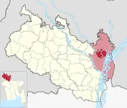 Location of Kurigram Sadar