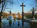 Kvintiškės, crosses by chapel, Zarasai district, Lithuania