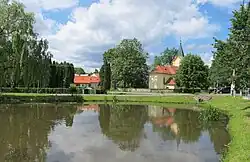 Center of Kytín with the Church of the Assumption of the Virgin Mary