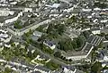 Aerial view of the Lycée Douanier Rousseau on the eastern bank of the Mayenne river.