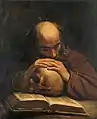 Franciscan Monk in Contemplation of the Bible, oil on canvas, 1852