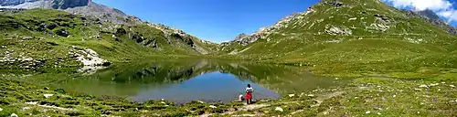 panorama of a mountain lake