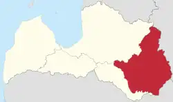 Location of Latgale in Latvia.