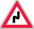 Double curve, first to the right