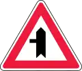 Junction with minor road (from the left)