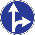 Straight ahead or right turn permitted