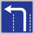 Driving direction in the lane (turn left)