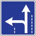 Driving direction in the lane (proceed straight or keep left)