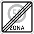 End of speed limit zone