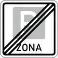 End of parking zone