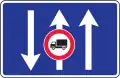 Driving directions in lanes (no trucks allowed in one lane)