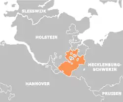 The Duchy of Saxe-Lauenburg in 1848 (map in Dutch)