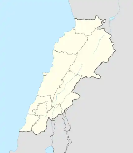 Map showing the location of Zawtar El Charkiyeh within Lebanon